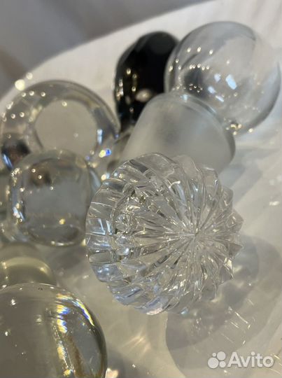 Пробка хрусталь/стекло, блюдо 41х29.5 см 19 век