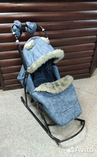 Санки-коляска джинса
