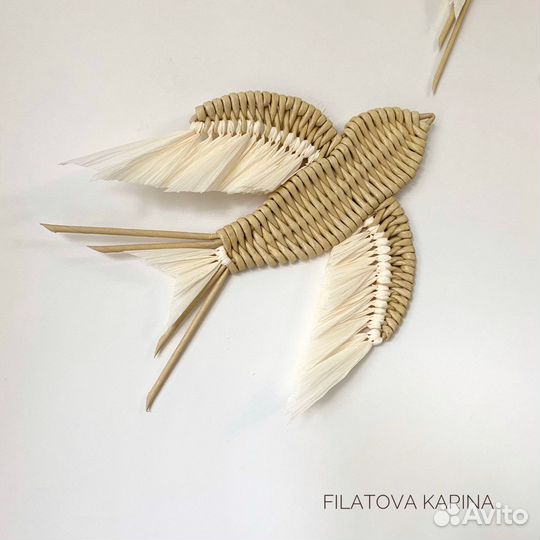 Плетеные настенные птицы