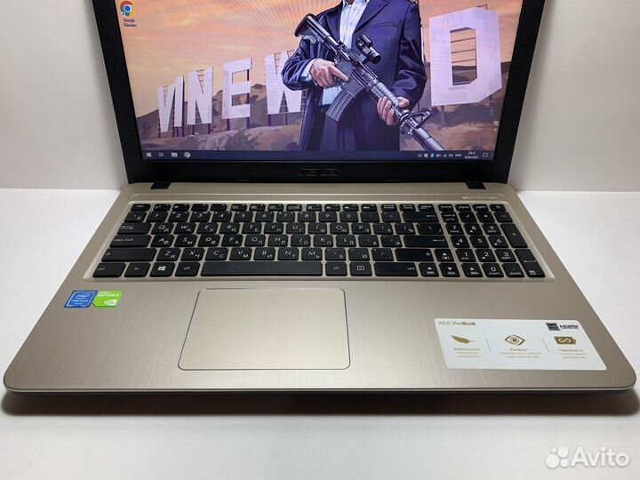 Игровой ноутбук Asus 4ядра/4gb/2видеокарты/ssd