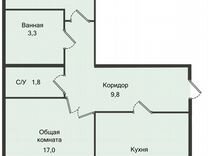 2-к. квартира, 57,4 м², 4/5 эт.