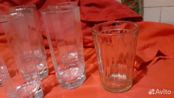 Большие стаканы бокалы 8граней 6шт современные