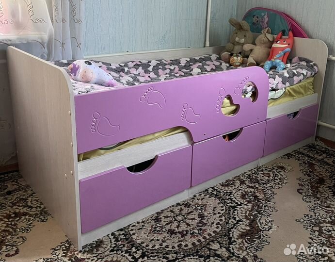 Детская кровать от 3 лет с бортиком