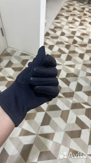 Перчатки женские кожанные, синие.Новые