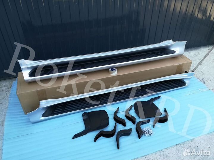 Пороги Toyota Land Cruiser Prado 150 Серебро