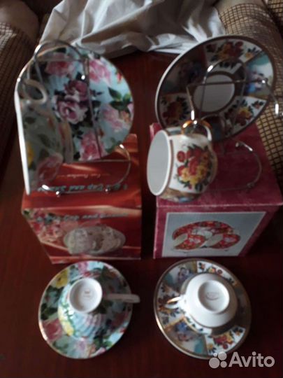 Ваза конфетница, кофейный сервиз, чайная пара