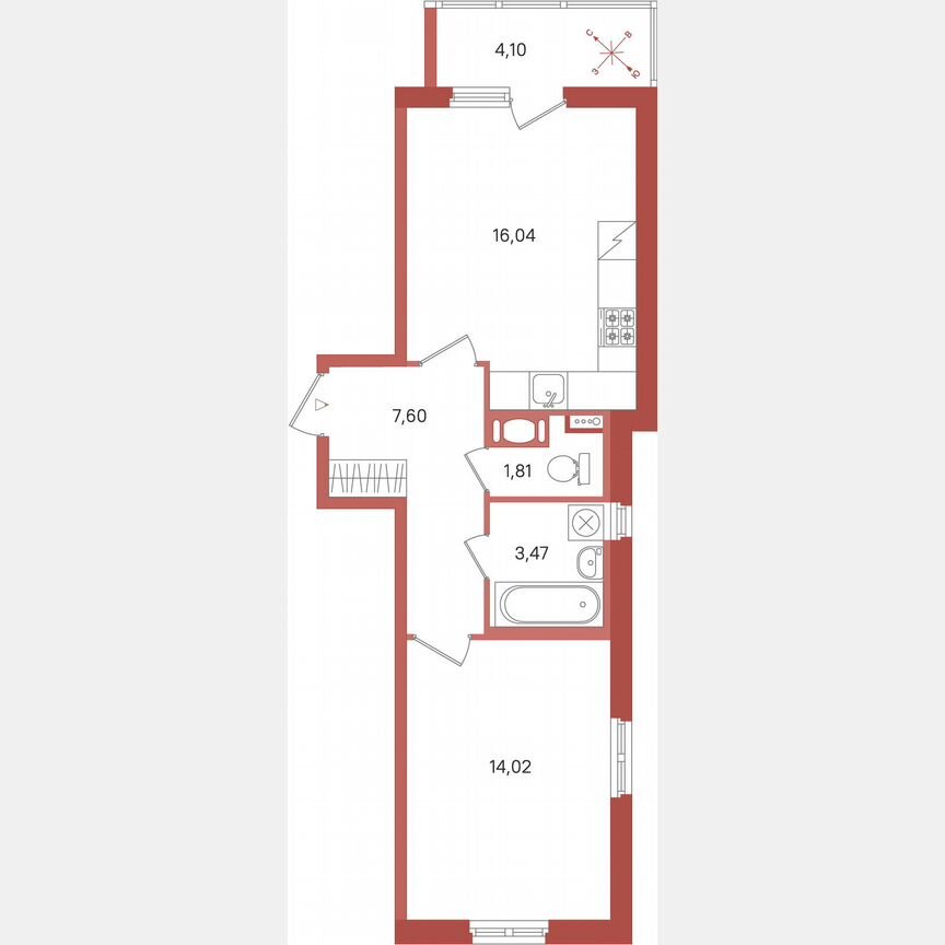1-к. квартира, 45 м², 11/11 эт.