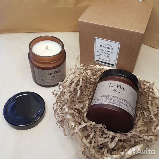 Аромасвеча La Flor/home ручной работы; соевый воск