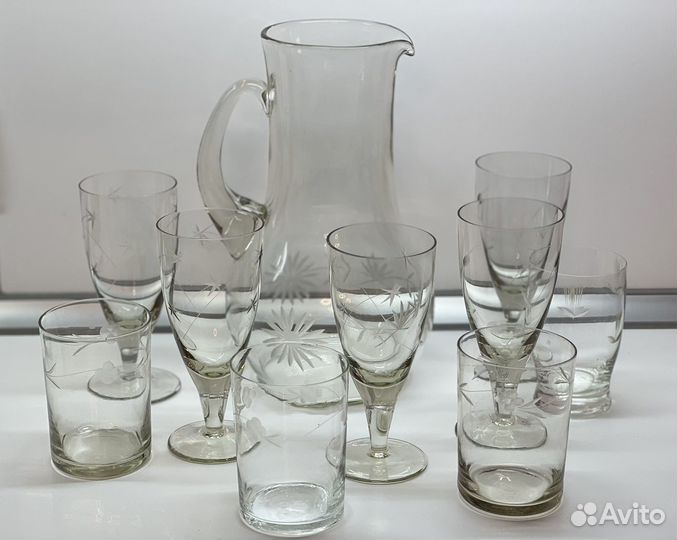 Рюмка, бокалы, графины, стаканы времен СССР