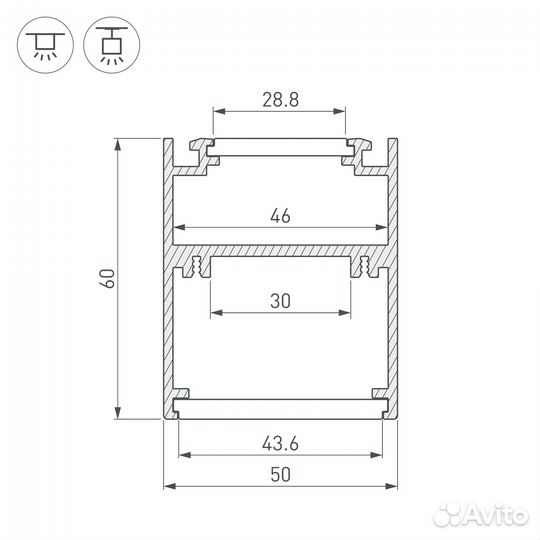 Профиль Arlight SL-ARC-5060-D1500-A45 White 032696