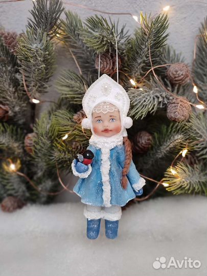 Ватныя елочная игрушка Снегурочка
