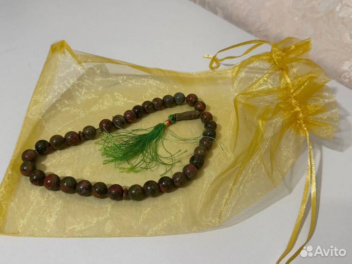 Мусульманские четки из натуральной яшмы, тасбих