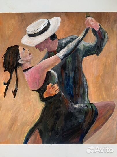 Картина, гуашь, танго, танцы