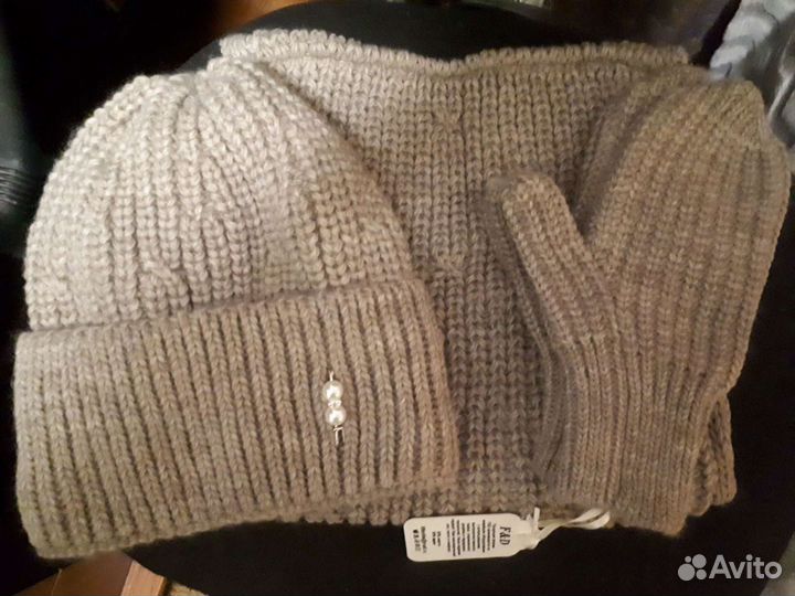 Шапка+снуд+варежки