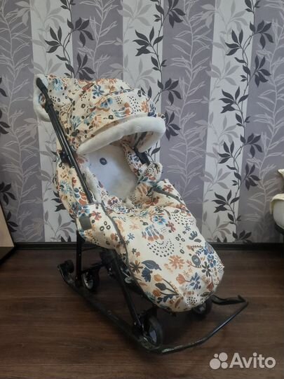 Детские санки коляска ника