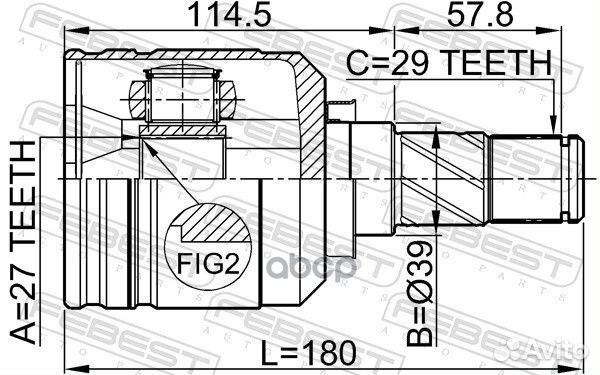 ШРУС внутренний перед лев 0211J31LH Febest