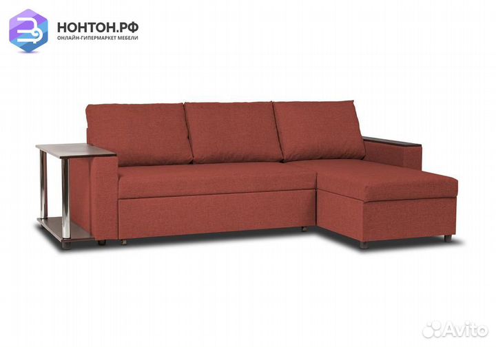 Диван угловой дельфин Форест терракотовый