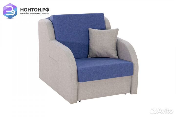 Кресло аккордеон Ремикс 1 синее / серое