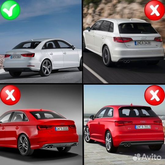 Audi A3 8V RS3 диффузор 2012-2016 для обыч бампера