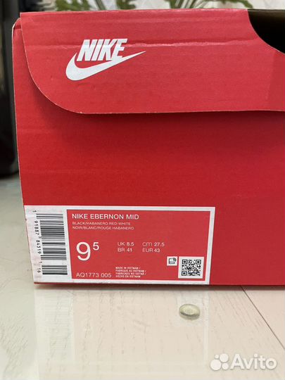 Nike Ebernon Mid Bred 9.5us Оригигал