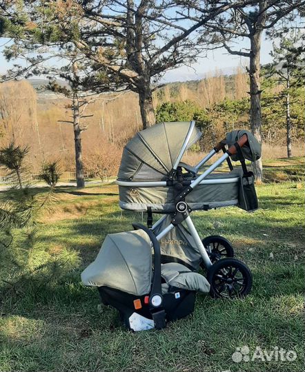 Коляска трансформер 3в1- Y9 (Оливковый)