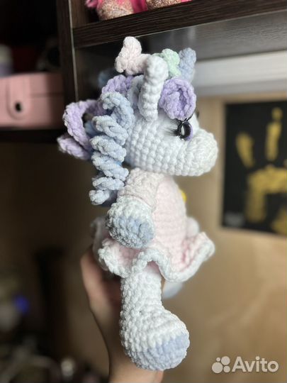 Единорог вязаный на заказ, ручная работа