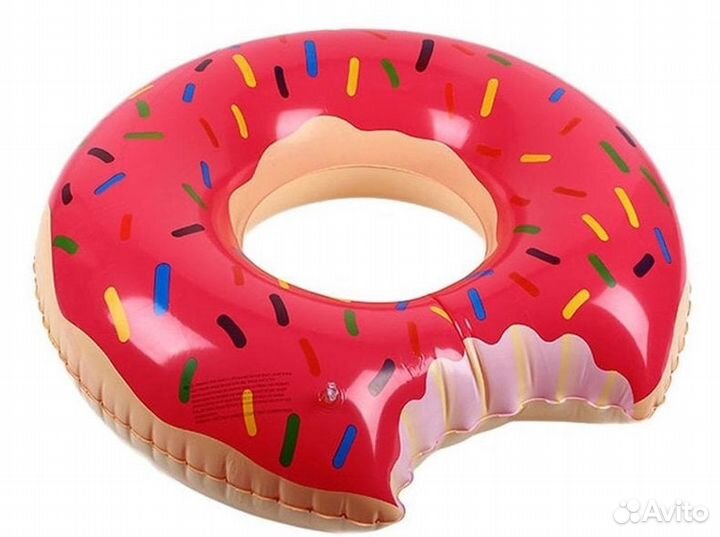 Новый Надувной круг пончик 90 см диаметр