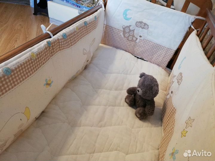 Бортики с одеялом и кроватка 120х60