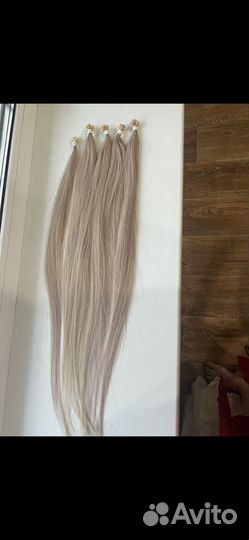 Волосы блонд lux 67 см натуральный срез