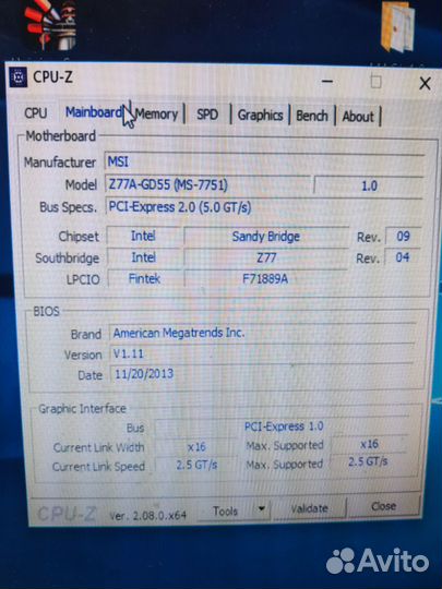 Материнская плата msi 1155
