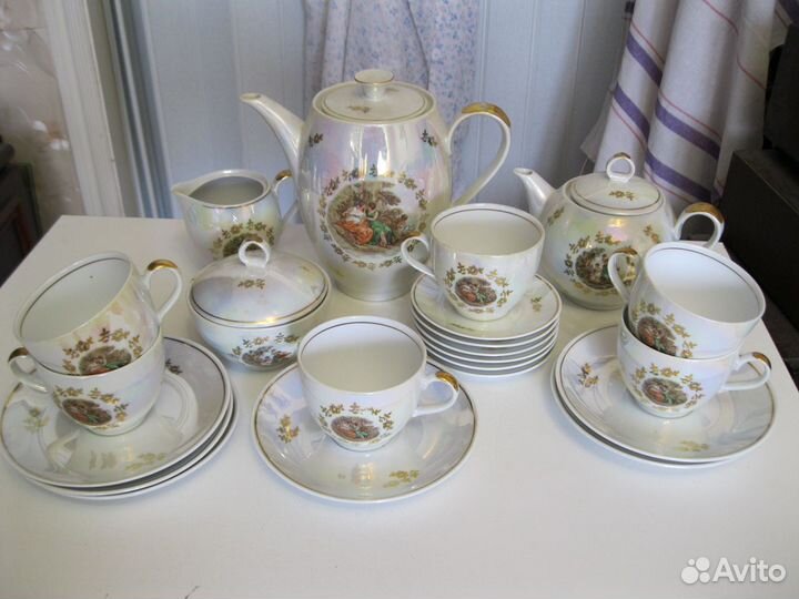 2 сервиза Мадонна, чай и кофе, Кольдиц из гдр