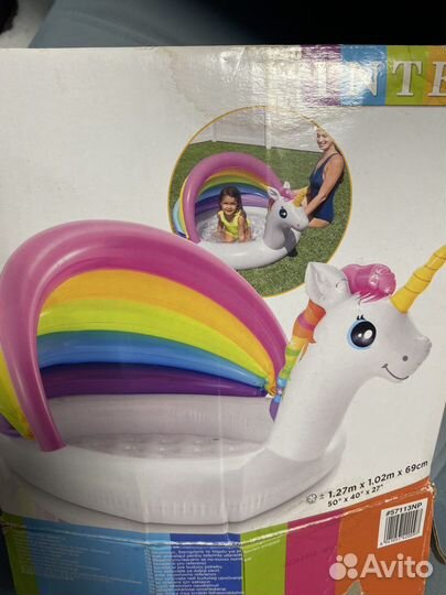 Надувной единорог бассен