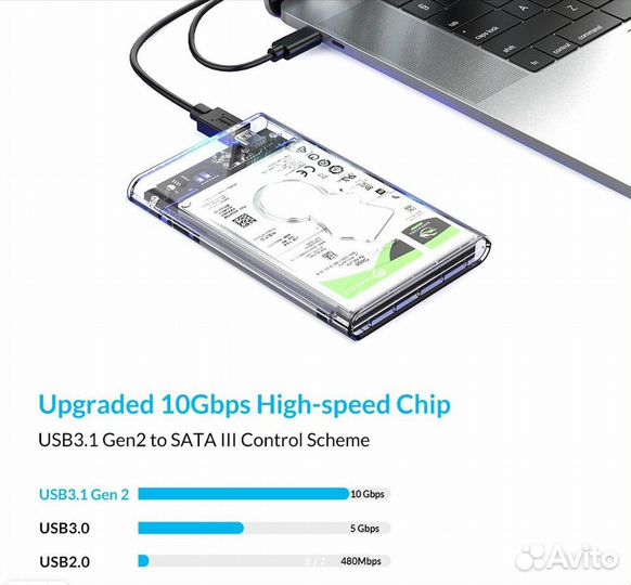Корпус для жесткого диска SATA на USB 3,1 Gen2