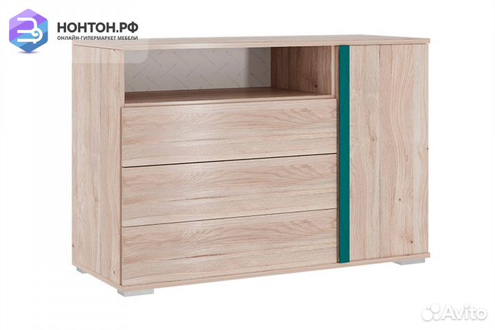 Комод Лайк 26.01 дуб мария / изумруд