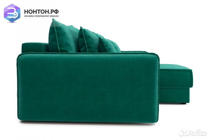 Диван угловой тик-так Антей изумрудный