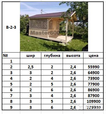 Беседка для дачи деревянная В-97-43