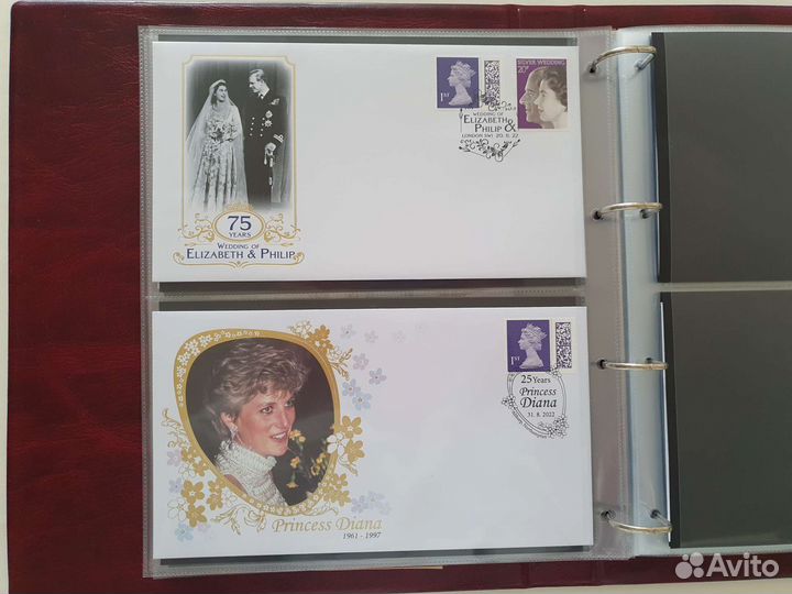 Виндзоры. Коллекционный конверт, штемпель, марки