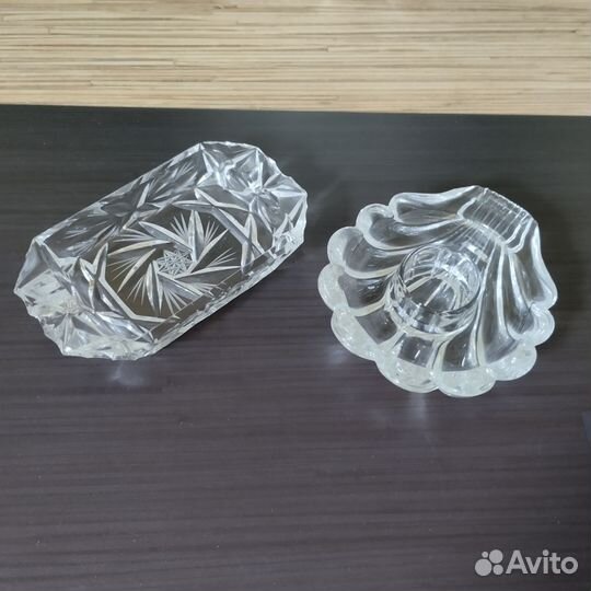 Пепельница, подсвечник хрусталь Богемия