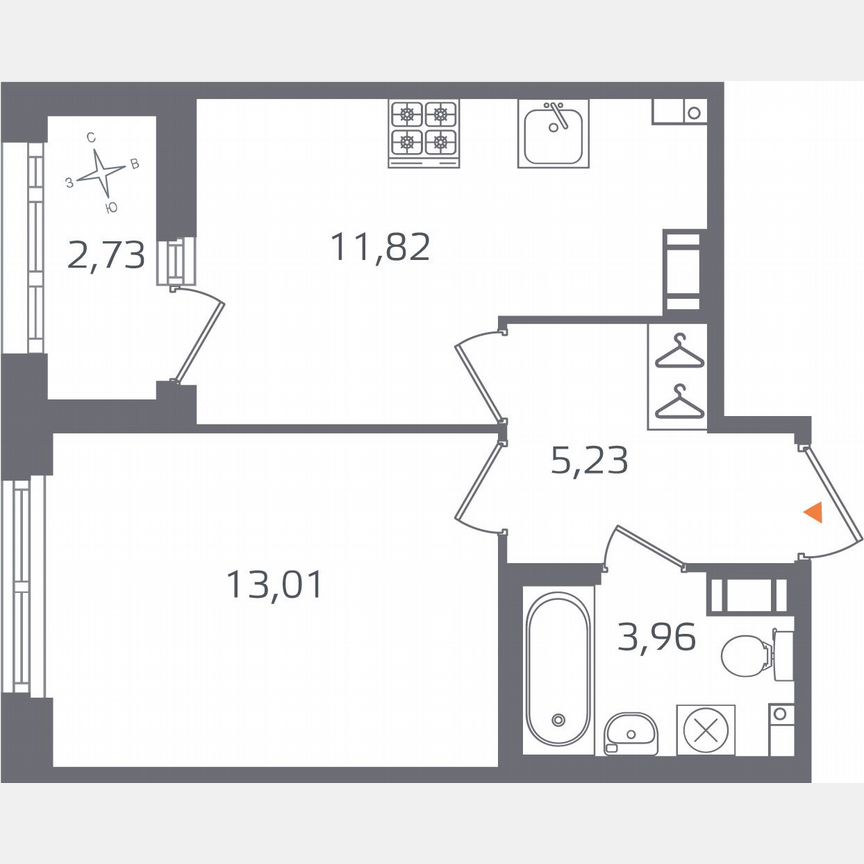 1-к. квартира, 35,4 м², 11/16 эт.