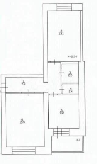 2-к. квартира, 49 м², 3/5 эт.