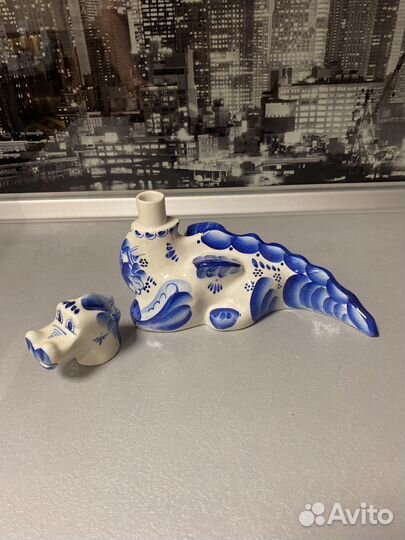 Гжель штоф Дракон ручная работа. Новый