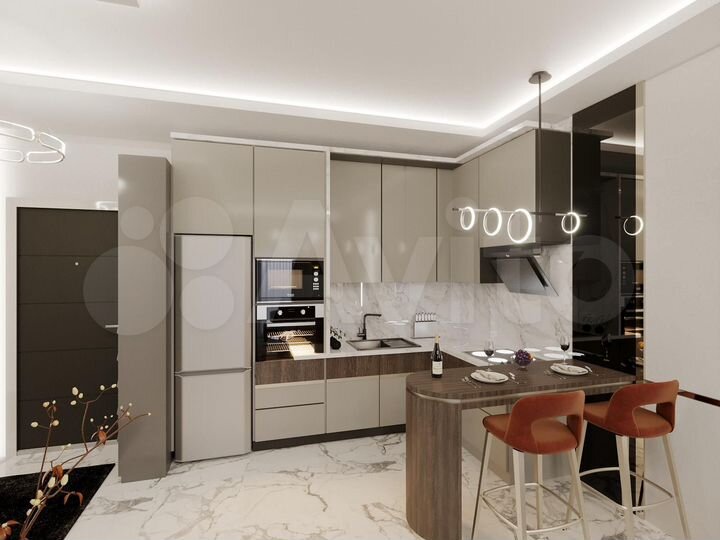 2-к. квартира, 42 м² (Турция)