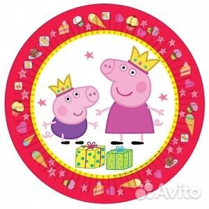 Тарелка бум Пеппа-принцесса 23см/6шт