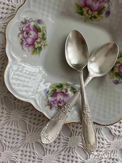 Мельхиоровые чайные ложки 50-е гг СССР 4 шт