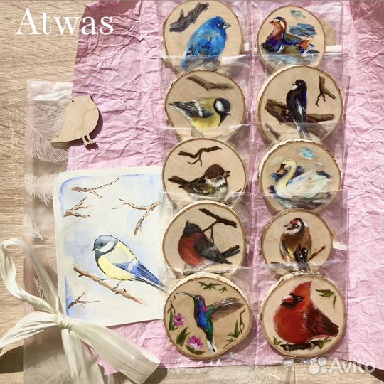 Магниты на холодильник из спила