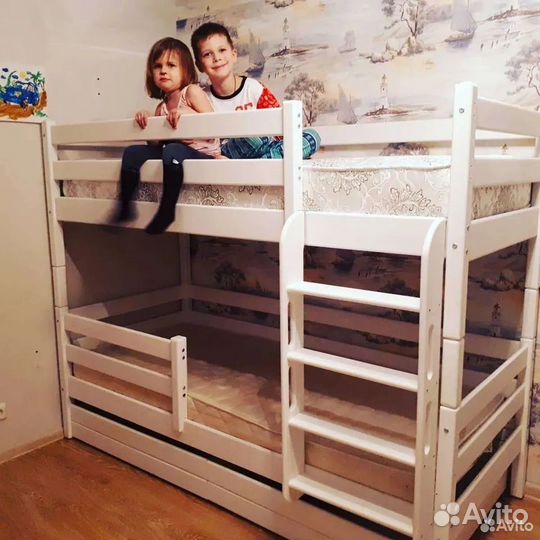 Двухъярусная кровать новая из березы 80*190