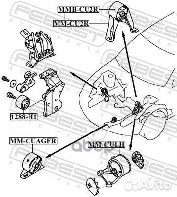 Подушка коробки передач зад mmcu2R Febest