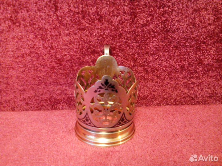 Серебряный подстаканник с чернью. Сер. 20 века