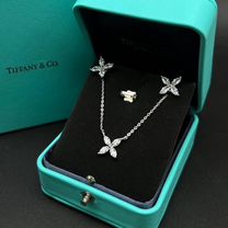 Серьги кулон Tiffany серебро