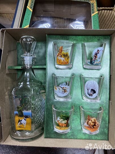 Набор рюмок с графином серия охота